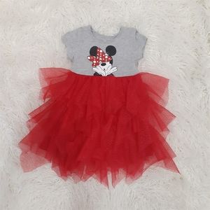 Minnie 3t t-shirt dress red and grey